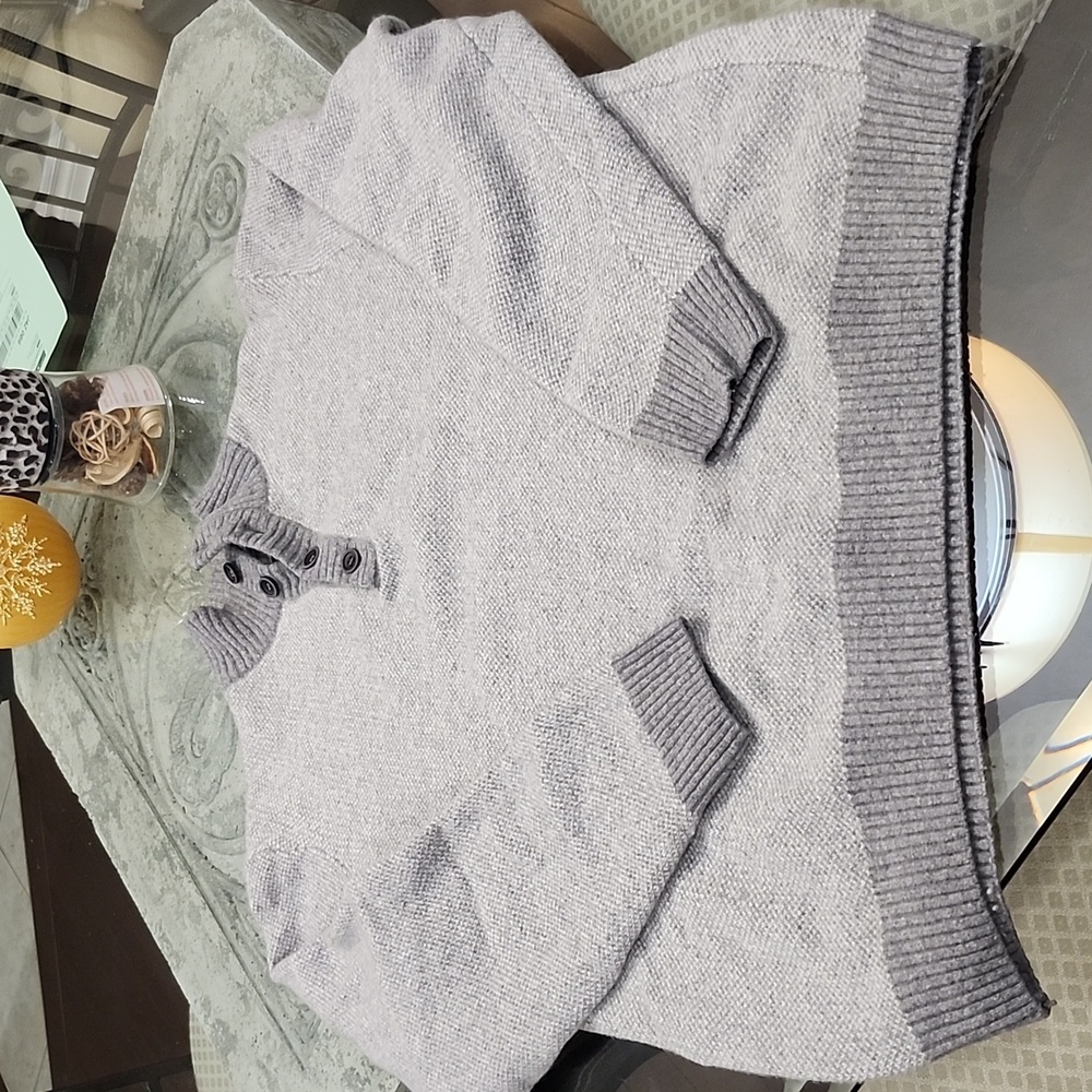 LORENZO Magni wool cable knit mock neck Winter pullover sweater xl like new